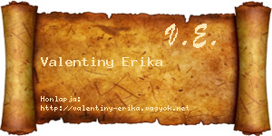 Valentiny Erika névjegykártya