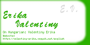 erika valentiny business card